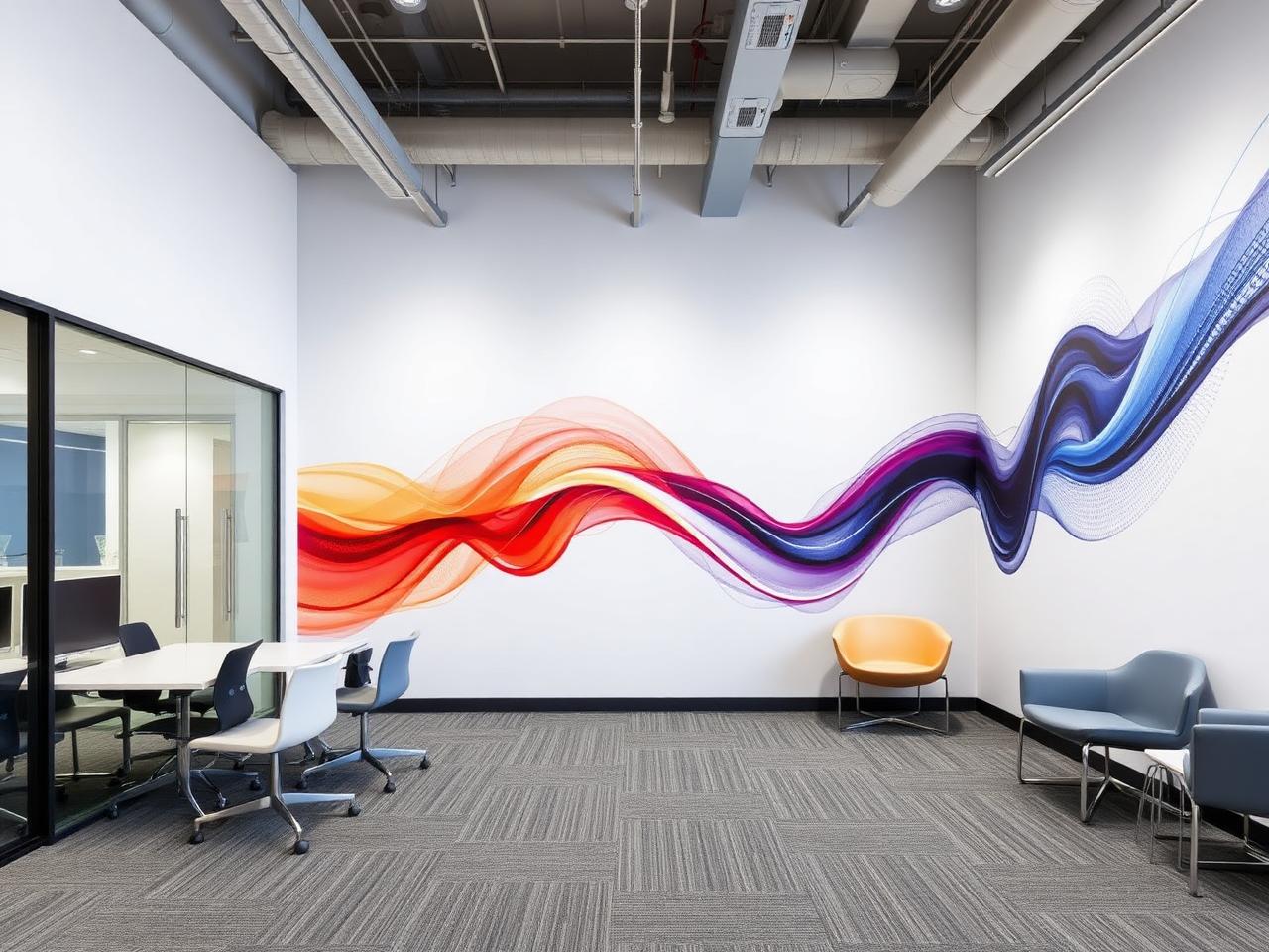 HQ lobby mural